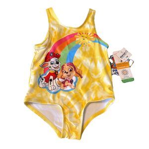 NWT Infant Girl Paw Patrol Yellow Scoop Neck Swimsuit SIZE 12M Skye And Marshall
